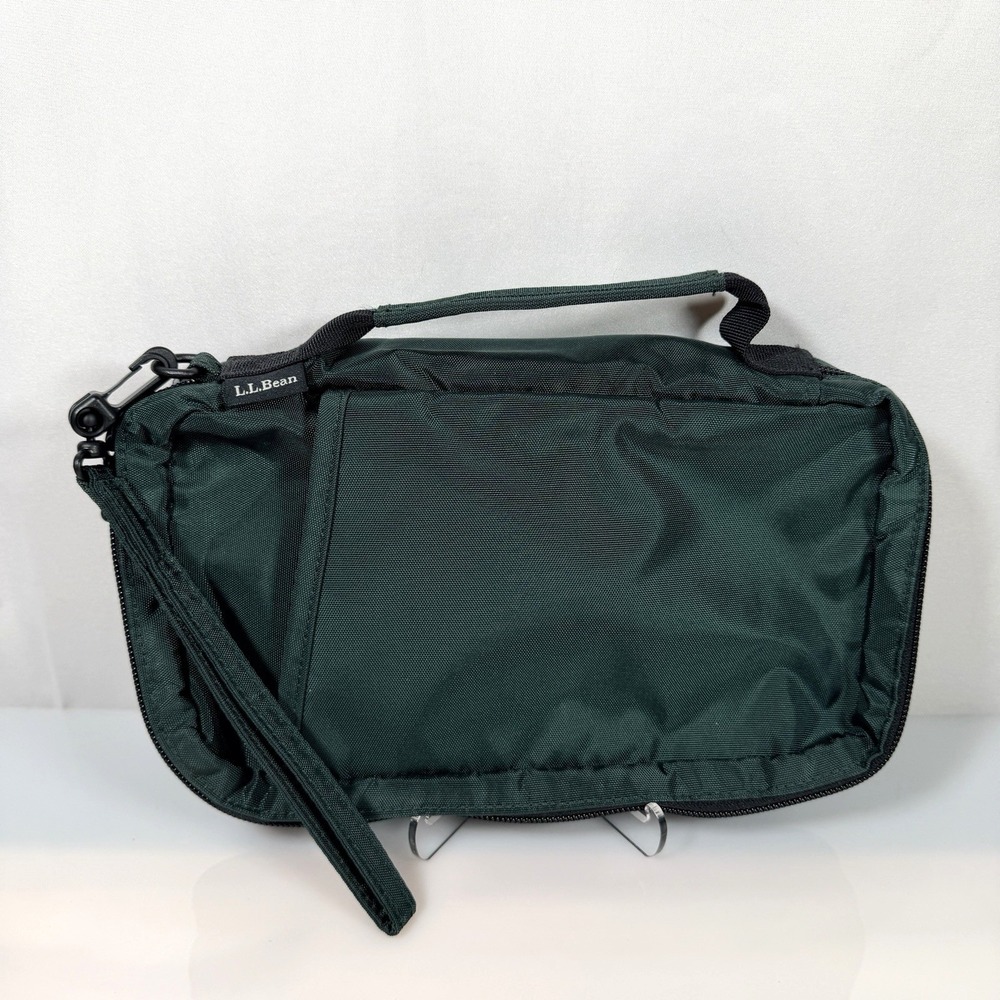 LL Bean Wallet Travel Organizer Cards Money ID Holder Wristlet Dark Green